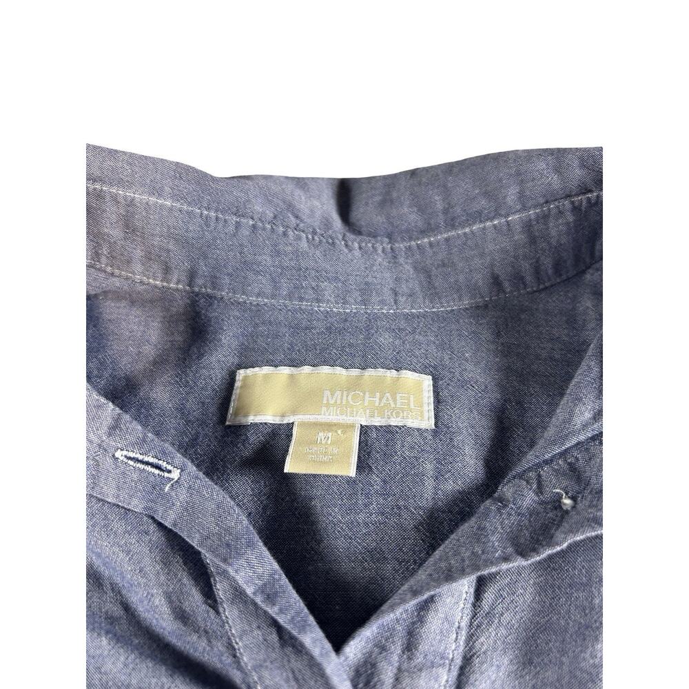 Michael Kors Chambray Button Front Utility Shirt Women’s Medium - Picture 5 of 6
